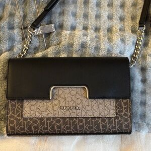 Calvin Klein Black and Brown Crossbody Bag